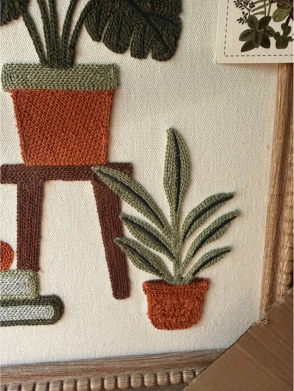 BP Home Woven Artistry Framed Wall Art with Cat and Plants Design